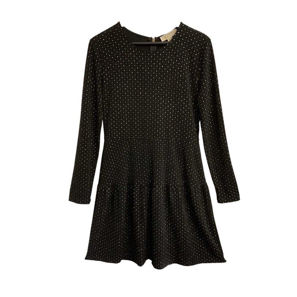 Michael Kors Dress Women's Large Black & Gold Metallic Sparkle Party Dress
